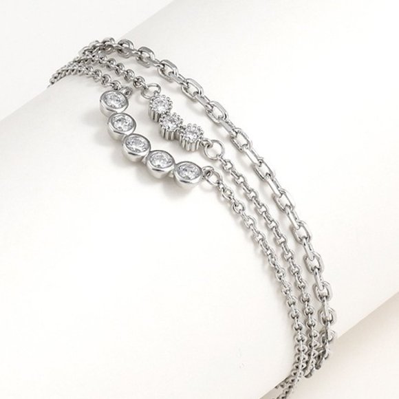 Zircon Layered Bracelet For Women - Picture 4 of 6